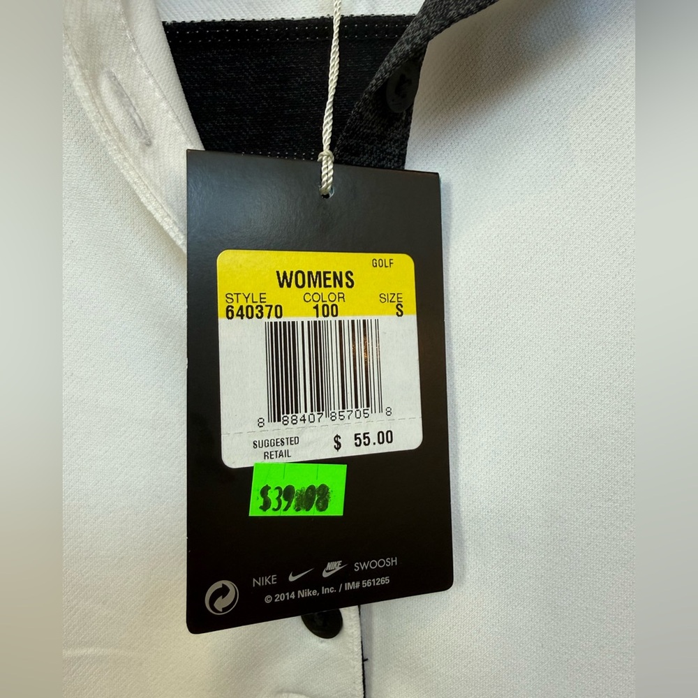 Nike Golf Women's White and Black Sleeveless Collared Polo Shirt - Picture 3 of 3